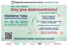 Dny pro dobrovolnictví 2025 v Liberci: inspirace, zábava i setkání s lidmi, kteří pomáhají.