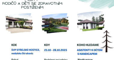 Hledáme asistenty na pobyt rodin s dětmi se zdravotním postižením