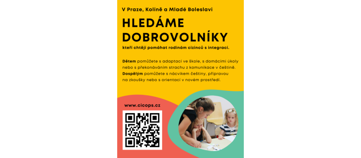 Centrum pro integraci cizinců, o. p. s. hledá nové dobrovolníky Centrum pro integraci cizinců, o. p. s. hledá nové dobrovolníky
