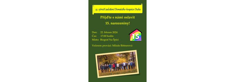 Domácí hospic Duha v Hořicích slaví 15. narozeniny